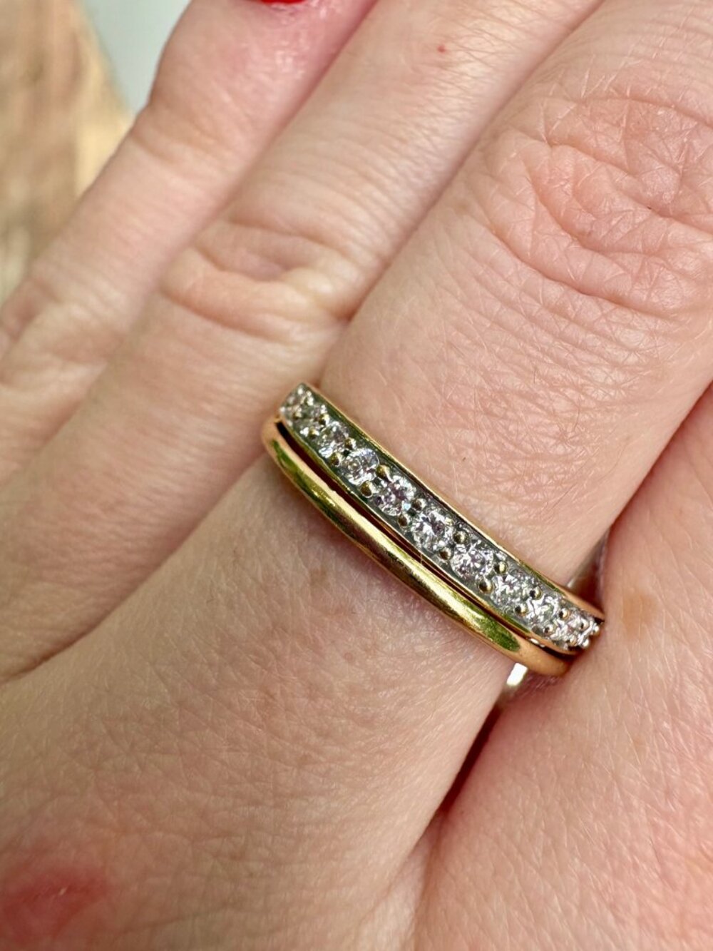 1/4 CT. T.W. Lab Grown White Diamond 10K Gold Wedding Band